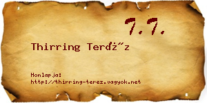 Thirring Teréz névjegykártya